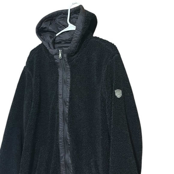 1 Madison Expedition Women's Jacket Size L Black Fuzzy Zipped Hoodie Insulated - Picture 4 of 14